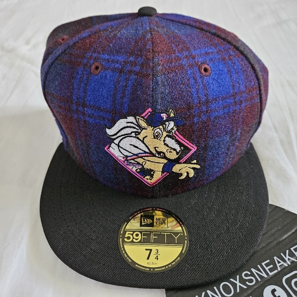 New Era Other - New Era Texas Rangers Baseball Cap Mascot Plaid Logo Size 7 3/4